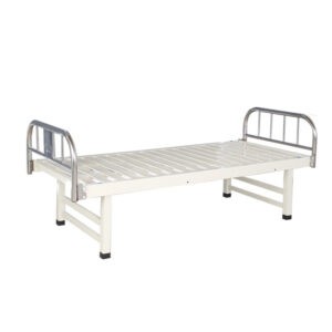 ZK04 Flat Medical Hospital Bed With Stainless Head And Foot Board