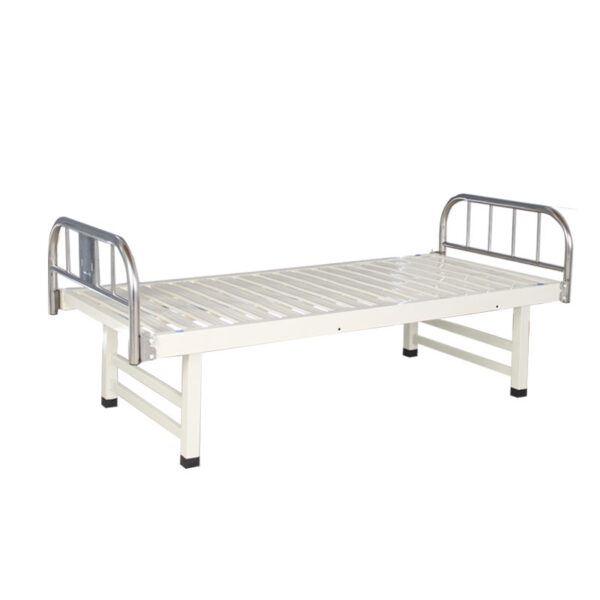 ZK04 Flat Medical Hospital Bed With Stainless Head And Foot Board
